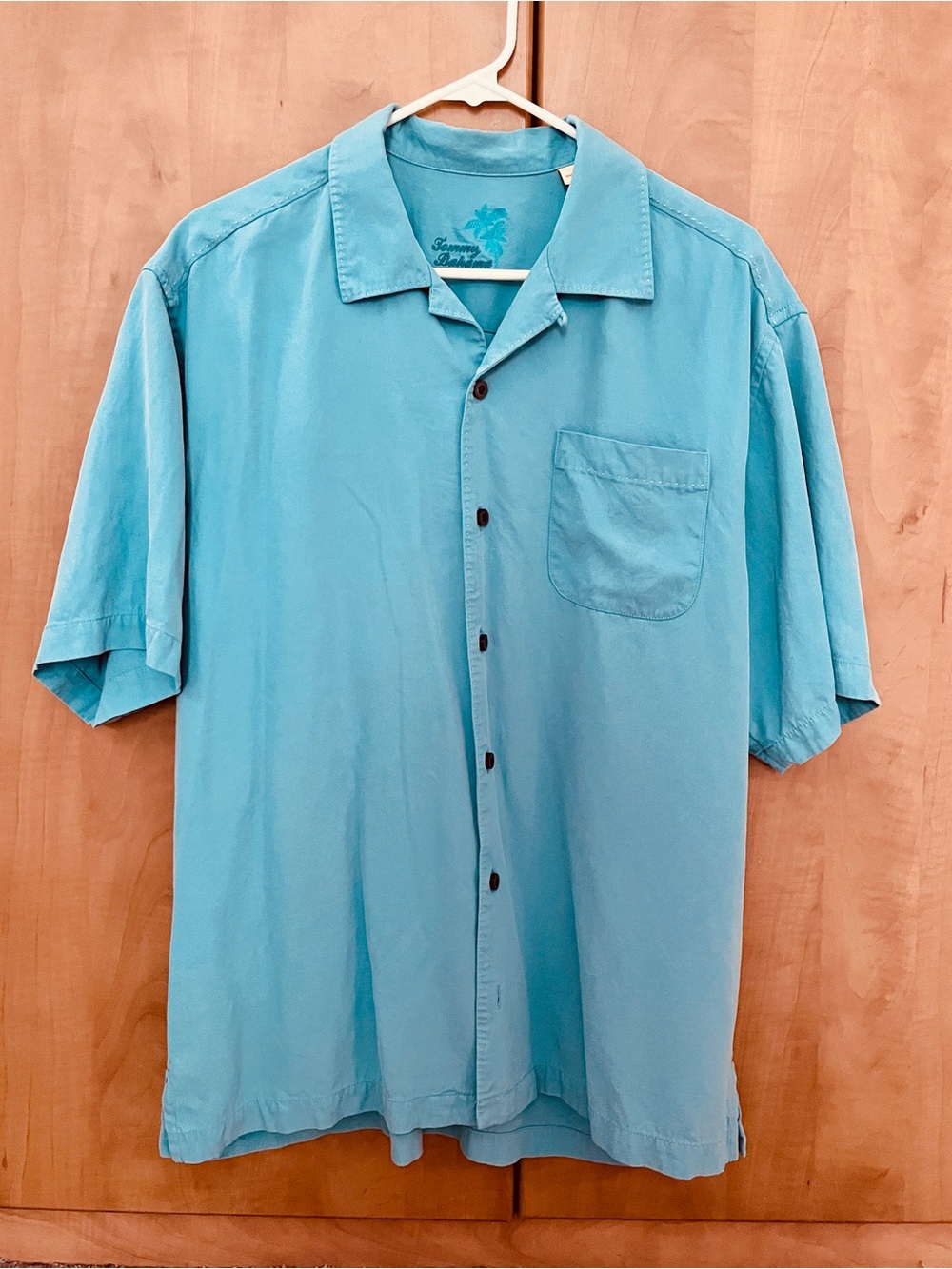 Tommy Bahama Aqua Blue Short-Sleeve Button-Down Shirt